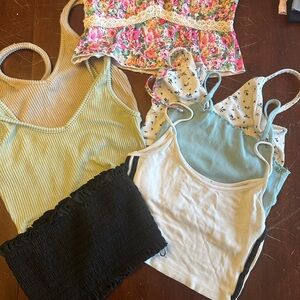 Colorful Tank Tops and Tube Top Set